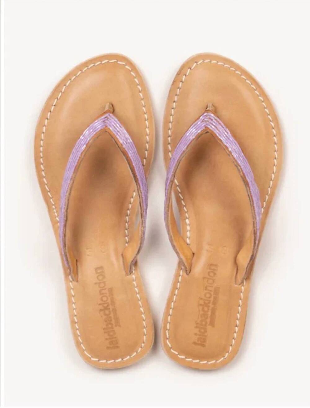 NEW LAIDBACK LONDON women's seri flat flip flop in lilac